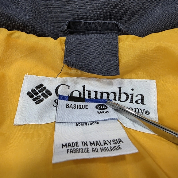 Columbia Interchange Jacket Mens XXL Yellow Rain Shell Hooded Vintage XM7512 - Picture 5 of 17